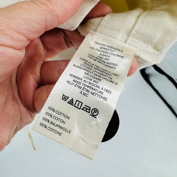 Maeve Oversized Collared Swing Jacket Cream Textured Button Front Size L - Picture 5 of 8